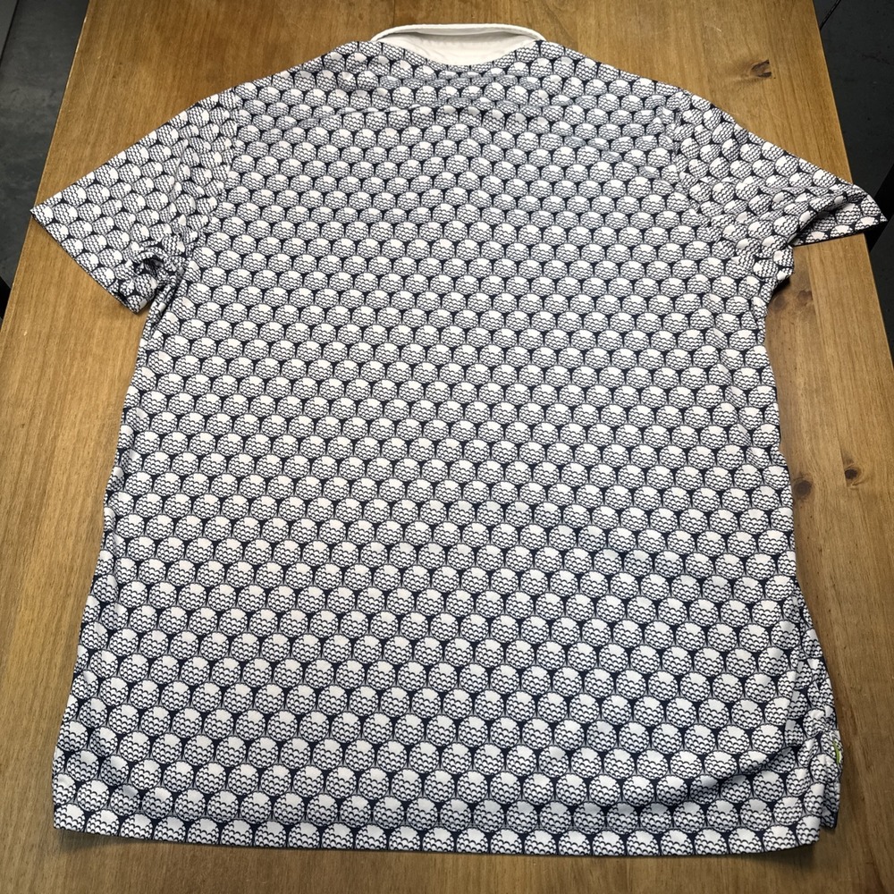 Penguin Munsingwear Short Sleeve Polo Golf Shirt Mens XL Blue Golf Ball Print - Picture 10 of 10
